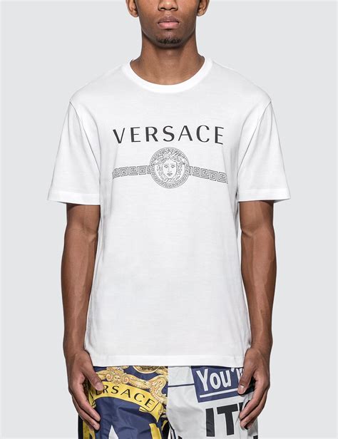 mens white versace t shirt|versace white shirt men.